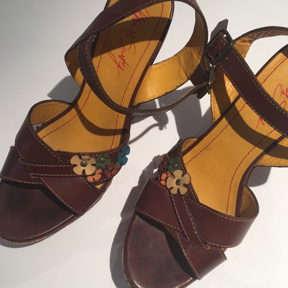 Miss Sixty boho wedge platform flower power shoes - Picture 5 of 8